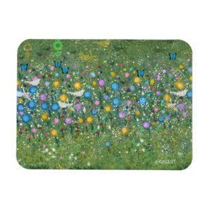 KiniArt Garden Abstract Birds and Butterflies Magnet