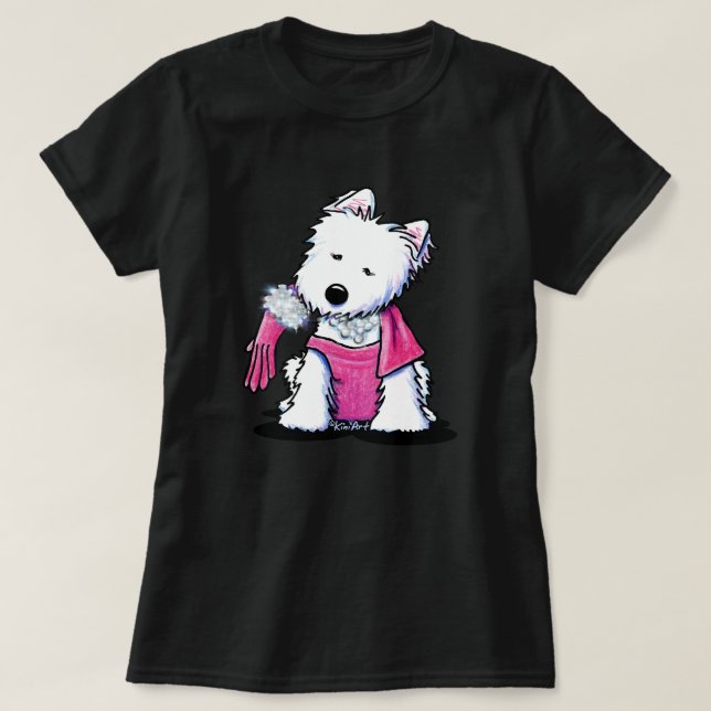 KiniArt Glamour Westie  T-Shirt (Design Front)