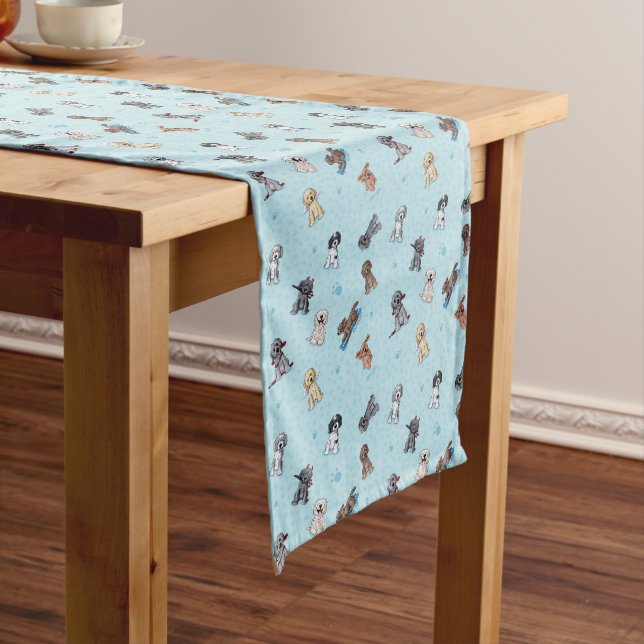 KiniArt Goldendoodle DoodleMoji  Long Table Runner (In Situ)