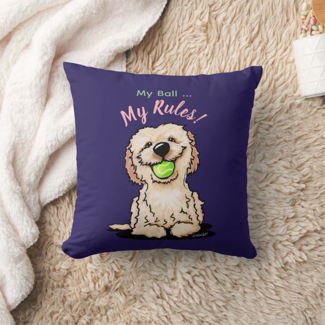 KiniArt Goldendoodle MY BALL Cushion (Blanket)