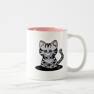 KiniArt Grey Tabby Kitten Two-Tone Coffee Mug