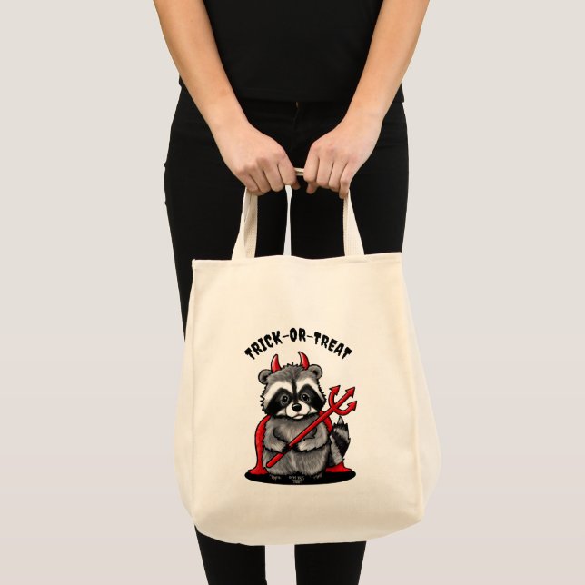 KiniArt Halloween Racoon Tote Bag (Front (Product))