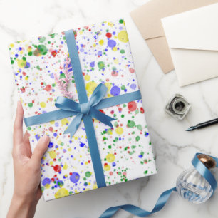 KiniArt Happy Paint Splattered Wrapping Paper