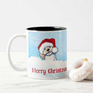 KiniArt havanese Christmas Two-Tone Coffee Mug
