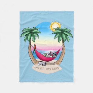 KiniArt Havanese Tropical Sweet Dreams Fleece Blanket