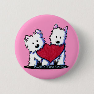 KiniArt Heartfelt Westies Button
