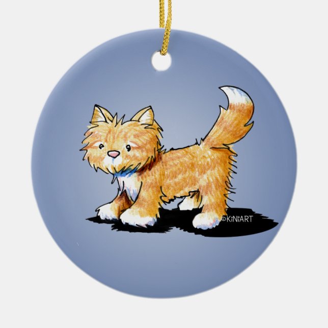 KiniArt Kitty Cat Ceramic Ornament (Front)