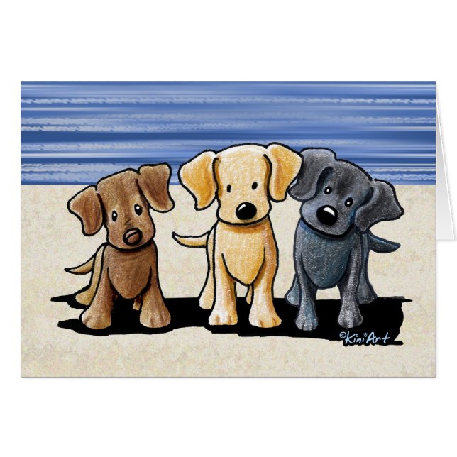 KiniArt Labrador Beach Trio (Front Horizontal)