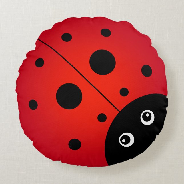 KiniArt Ladybug Round Cushion (Front)