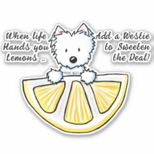 KiniArt Lemon Westie Cut Vinyl Stickers
