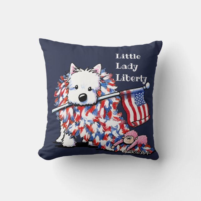 KiniArt Liberty Westie Portrait Cushion (Front)
