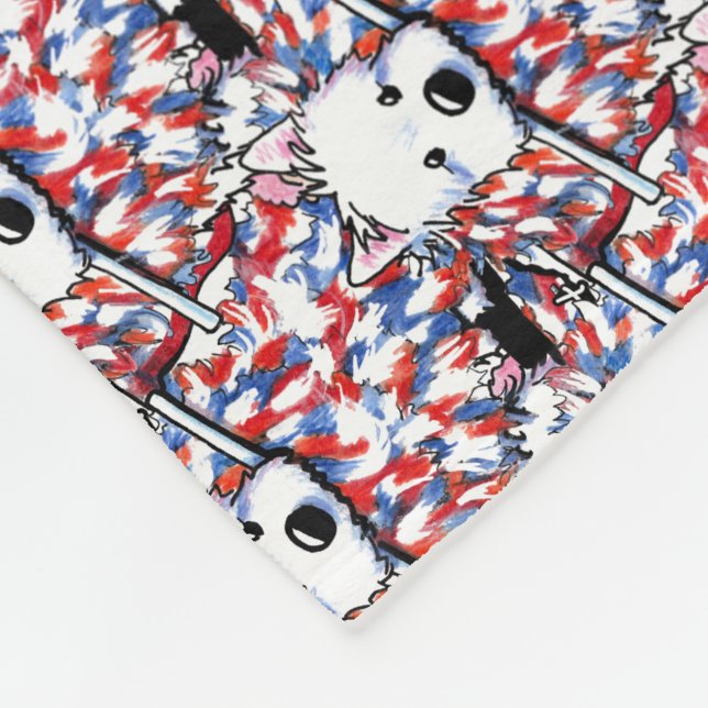 KiniArt Liberty Westie Portrait Fleece Blanket (Corner)