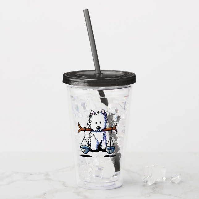 KiniArt Libra Westie Acrylic Tumbler (Front Ice)