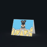 KiniArt Life Lemons Schnauzer Card<br><div class="desc">KiniArt Schnauzer dog lemon art by Contemporary PUP Artist,  Kim Niles. When life hands you lemons,  just add a Schnauzer to sweeten the deal!  © Kim Niles,  KiniArt™ - All Rights Reserved.</div>