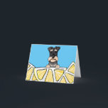 KiniArt Life Lemons Schnauzer Card<br><div class="desc">KiniArt Schnauzer dog lemon art by Contemporary PUP Artist,  Kim Niles. When life hands you lemons,  just add a Schnauzer to sweeten the deal!  © Kim Niles,  KiniArt™ - All Rights Reserved.</div>