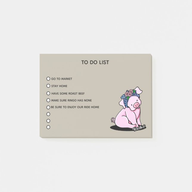 KiniArt Little Piggies Note Pad (Front)