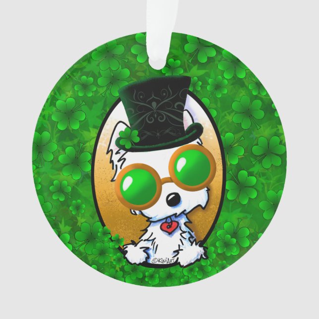 KiniArt Lucky Clover Westie Ornament (Front)
