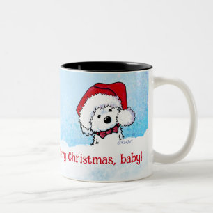 KiniArt Maltese Christmas Two-Tone Coffee Mug