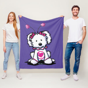 KiniArt Maltese Lovebug Fleece Blanket