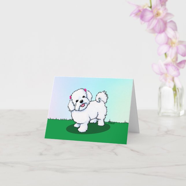 KiniArt Maltese Thank You Card (Orchid)