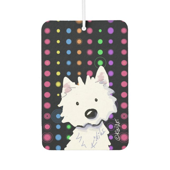 KiniArt Nightclub Westie Car Air Freshener (Front)