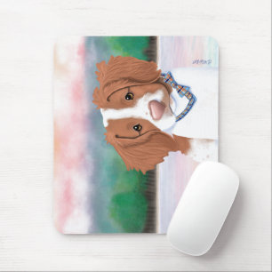 KiniArt Orange Brittany Mouse Pad