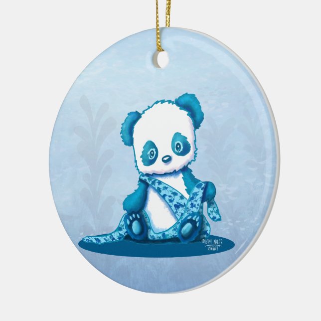 KiniArt Panda Cub  Ceramic Ornament (Left)