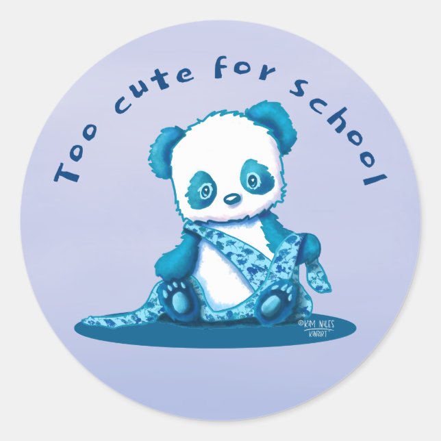 KiniArt Panda Cub  Classic Round Sticker (Front)