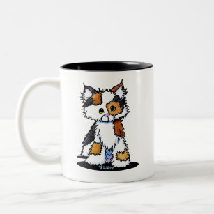 KiniArt Patches Calico Kitten Two-Tone Coffee Mug