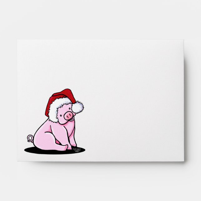 KiniArt Pig Christmas Envelope (Front)