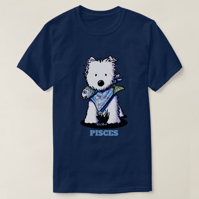 KiniArt Pisces Westie  T-Shirt (Design Front)