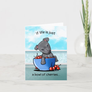KiniArt Pit bull Puppy Lovers Card