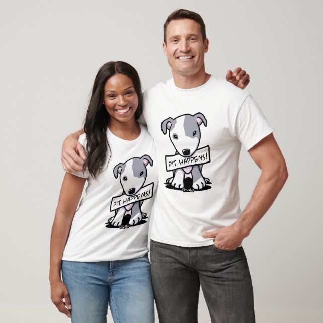 KiniArt Pit Happens Pit Bull Dog Art T-Shirt (Unisex)