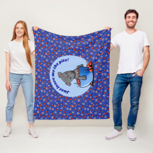 KiniArt Pitbull Puppy Cherries Fleece Blanket