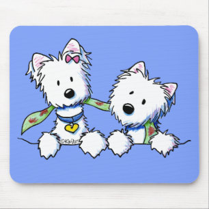 KiniArt Pocket Westie Boy and Girl Mouse Pad