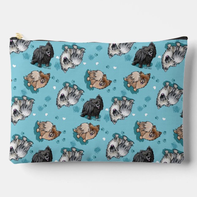 KiniArt Pomeranian Parade Accessory Pouch (Front)