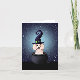 KiniArt Poodle Witch Halloween Card