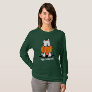 KiniArt Punkin Westie Ladies Dark LS T-Shirt