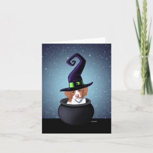 KiniArt Red Brittany Halloween Holiday Card