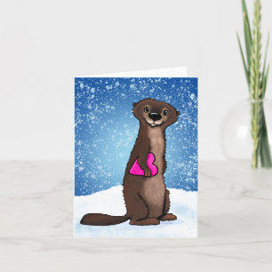 KiniArt River Otter New Years Thank You Card