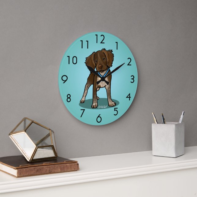 KiniArt Roan Brittany Dog Clock (Office)