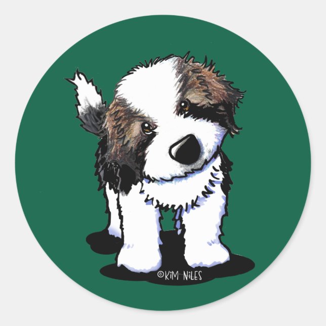 KiniArt Saint Bernard Classic Round Sticker (Front)