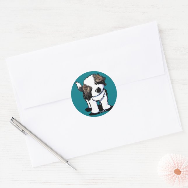 KiniArt Saint Bernard Classic Round Sticker (Envelope)