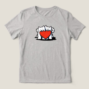 KiniArt Samoyed Heartfelt Duo Tri-Blend Shirt