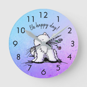 KiniArt Samoyed  Round Clock