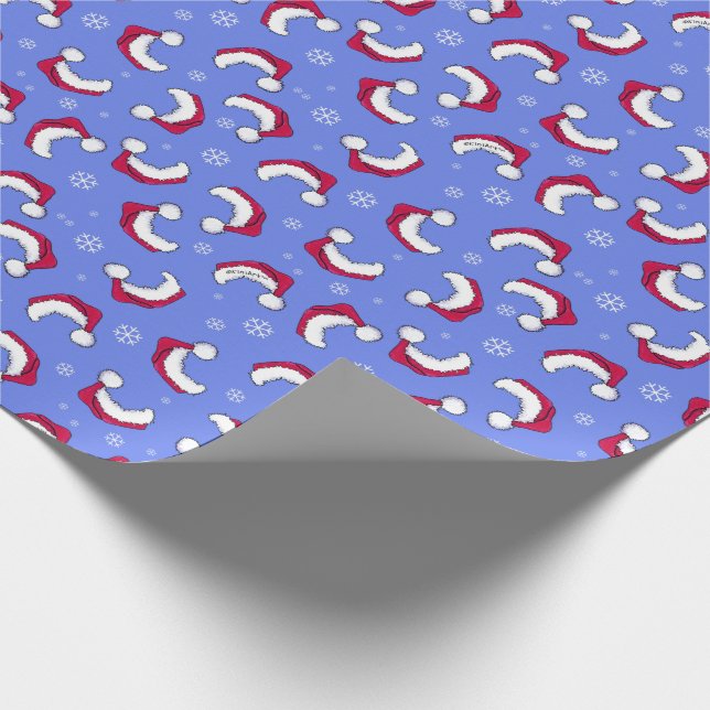KiniArt Santa Hat Christmas Giftwrap Wrapping Paper (Corner)