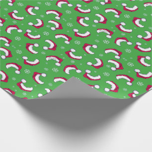 KiniArt Santa Hat Christmas Giftwrap Wrapping Paper