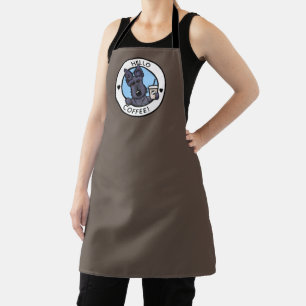 KiniArt Scotti Terrier Coffee All-Over Print Apron