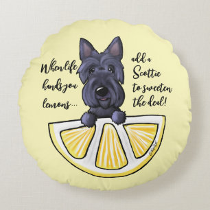 KiniArt Scottie Life Lemons Accent Pillow