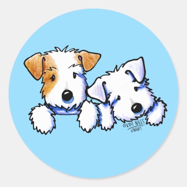 KiniArt Sealyham Terriers Classic Round Sticker (Front)